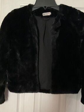 H&M Fur Cropped Jacket Kids Size 10-11